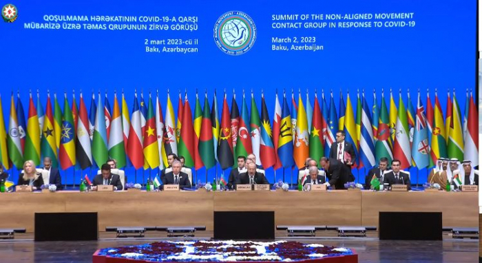  Comienza la reunión a nivel de cumbre del grupo de contacto del MNOAL, el presidente de Azerbaiyán interviene en la cumbre -  EN VIVO  