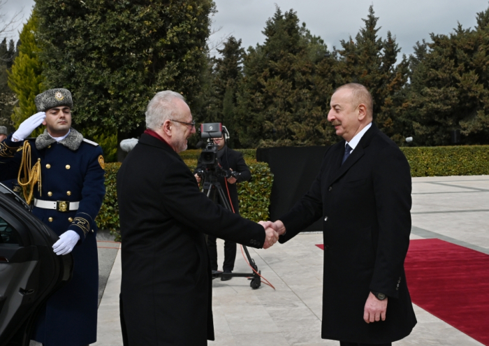  Cérémonie d’accueil officiel du président letton Egils Levits à Bakou