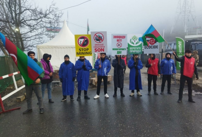   Peaceful protest of Azerbaijani eco-activists on Lachin–Khankendi road enters 101st day  