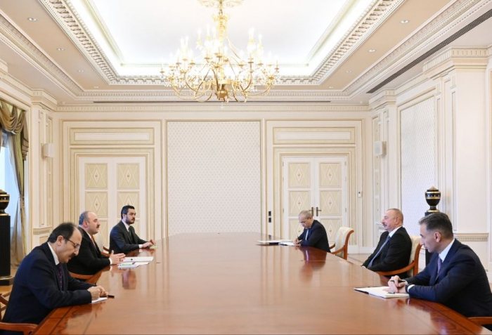   Präsident Ilham Aliyev empfängt den türkischen Minister für Industrie und Technologie  