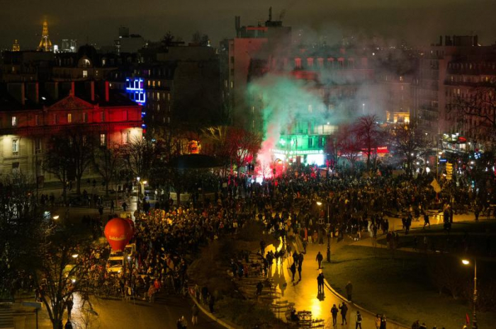 Over 50,000 people march against pension reform in Paris