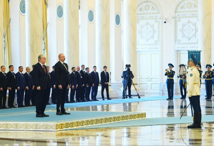  Official welcome ceremony held for President Ilham Aliyev in Astana -  VIDEO  