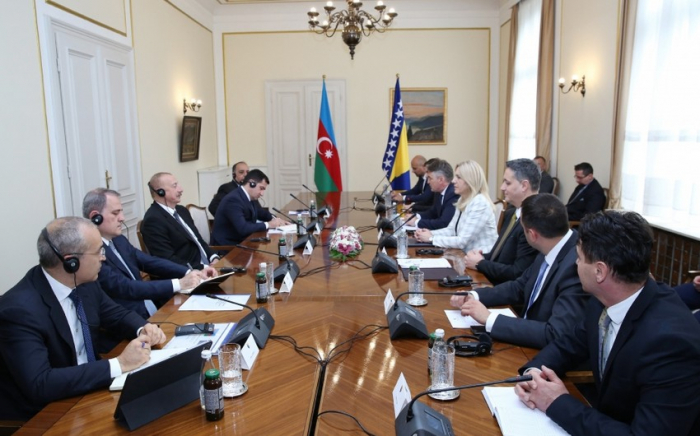  President Ilham Aliyev, Chair of Presidency of Bosnia and Herzegovina hold expanded meeting 