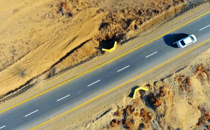   El Presidente Ilham Aliyev asiste a la inauguración de la carretera Neftchala-Kurkend-Mayak número 2  