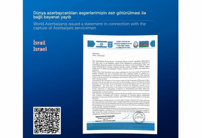 "Azerbaijani House in Israel" international association called int’l community to assess the Armenia’s violence