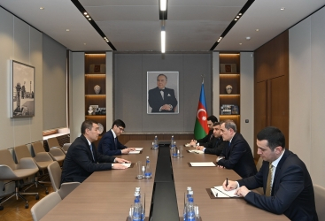 El Ministro de Asuntos Exteriores de Azerbaiyán recibe al Embajador saliente de Kazajistán