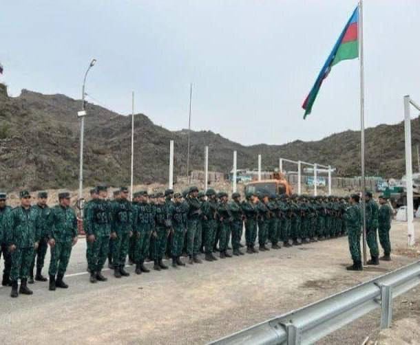 Servicemen of State Border Service of Azerbaijan at new checkpoint on border with Armenia 