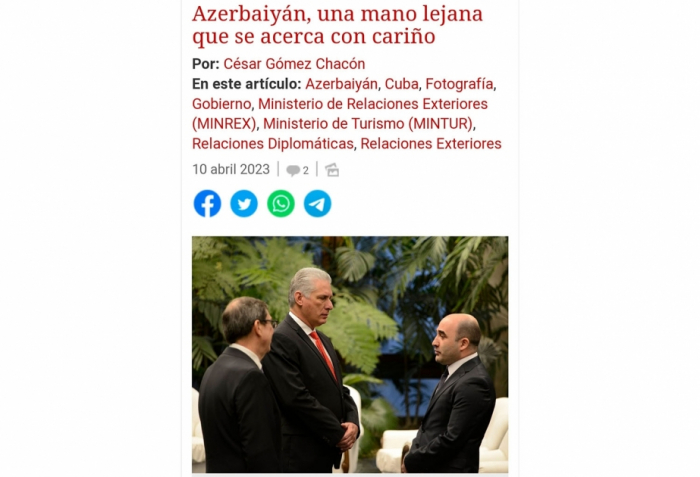  Cubadebate: “Azerbaiyán, una mano lejana que se acerca con cariño” 