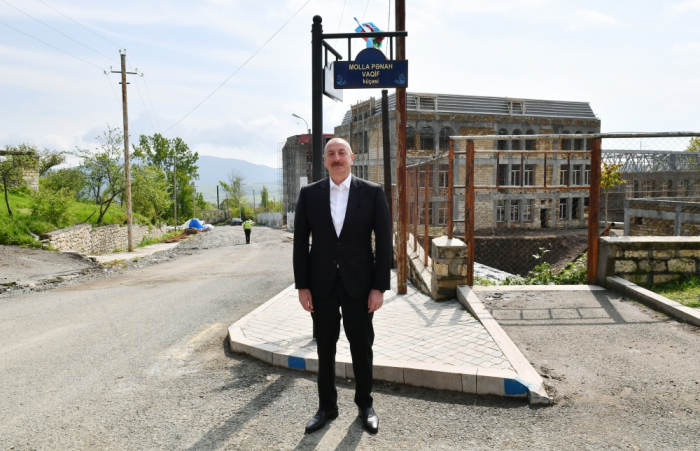   Signs at intersection of streets of Molla Panah Vagif and Panahali Khan were unveiled in Shusha  