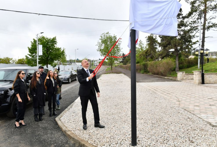  Signs at intersection of Heydar Aliyev and 8 November streets unveiled in Shusha 