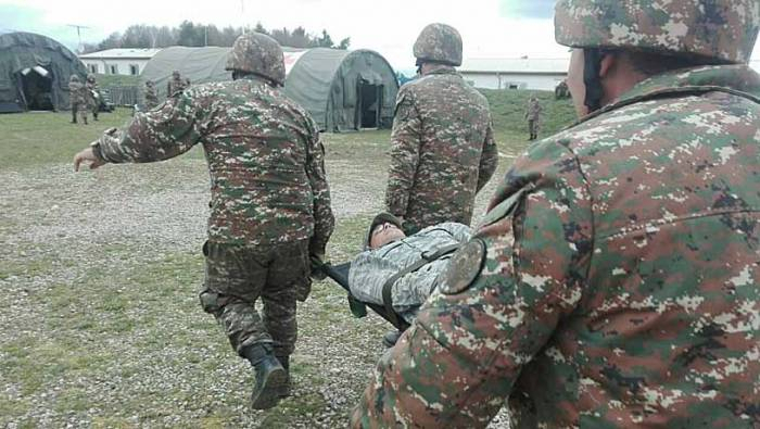   Three Armenian military servicemen wounded   