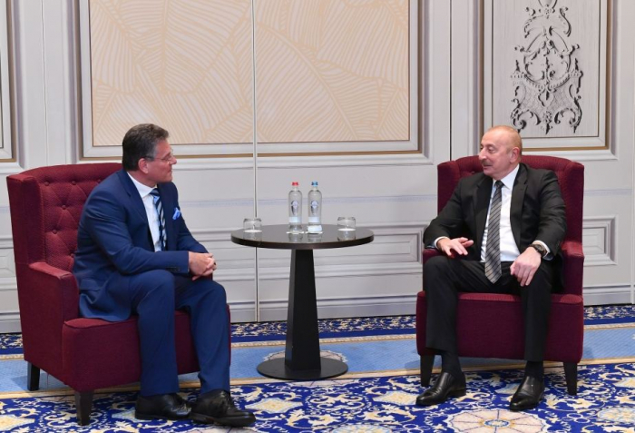   President Ilham Aliyev holds meeting with VP of European Commission in Brussels  