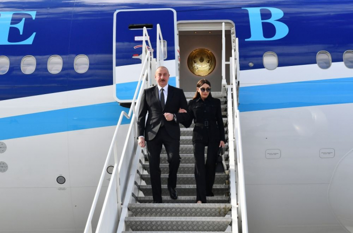   President Ilham Aliyev arrives in Lithuania for official visit  