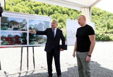   President Ilham Aliyev laid foundation stone for village of Yanshag of Kalbajar district  