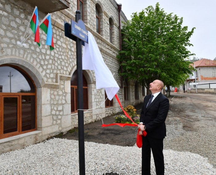  President of Azerbaijan and First Lady attend unveiling ceremony of Iron Fist Street sign in Shusha 