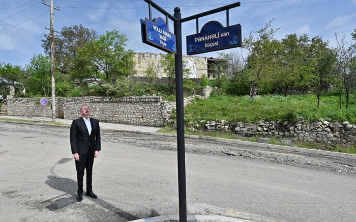   Se inauguraron en Shusha las señalizaciones en la intersección de las calles de Molla Panah Vagif y Panahali Khan  