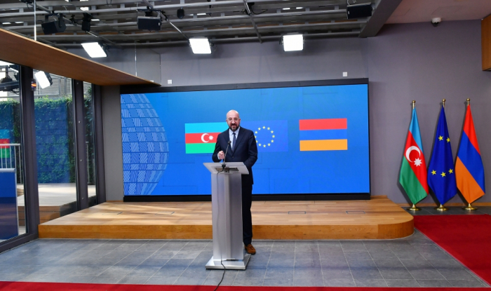   El Presidente del Consejo Europeo hace declaraciones a la prensa tras reunirse con el presidente Ilham Aliyev y el primer ministro Nikol Pashinián  