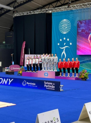 Las gimnastas rítmicas de Azerbaiyán consiguen cuatro medallas más en el Torneo Internacional de Portimão 2023