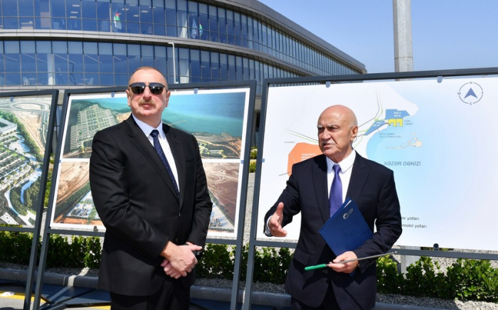   Präsident Ilham Aliyev nahm an der Eröffnungszeremonie der ersten Phase der Freihandelszone Alat teil   -FOTOS    