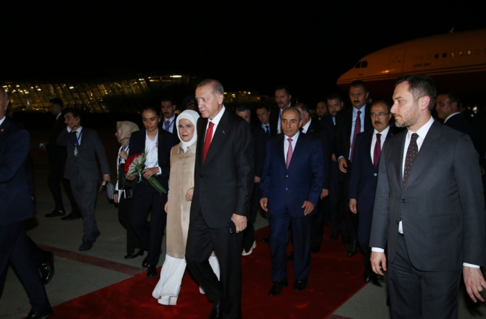   Turkish President Recep Tayyip Erdogan arrives in Azerbaijan for state visit  