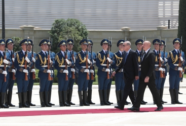   La Ceremonia oficial de bienvenida se llevó a cabo para el Presidente de Türkiye Recep Tayyip  