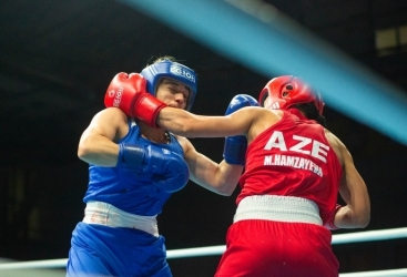 Boxeadora azerbaiyana derrota a la rival armenia en los III Juegos Europeos