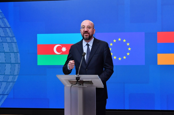  Chisinau : Charles Michel fait une déclaration à la presse à l’issue de la réunion informelle des dirigeants de l’Azerbaïdjan, de l’Arménie, du Conseil européen, de l’Allemagne et de la France 