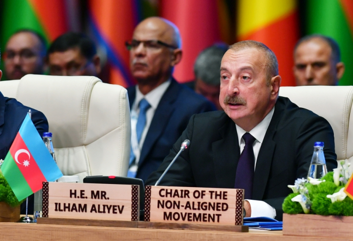   Ilham Aliyev : Durant sa présidence du MNA, l’Azerbaïdjan a fermement défendu les intérêts légitimes des États membres  