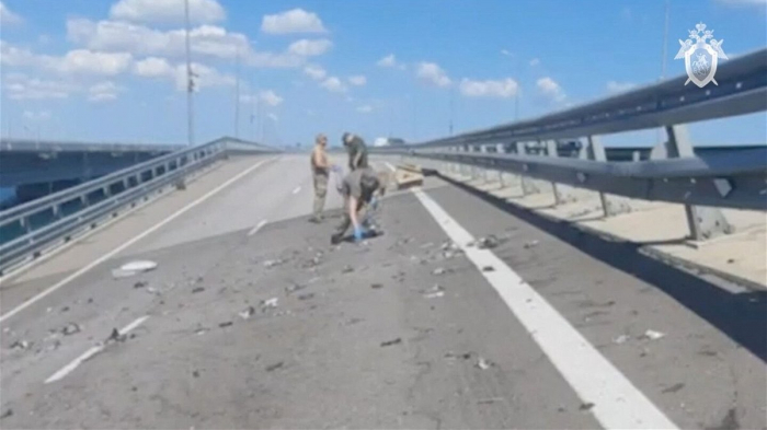   Russia shares video showing Crimea bridge damage -   NO COMMENT    