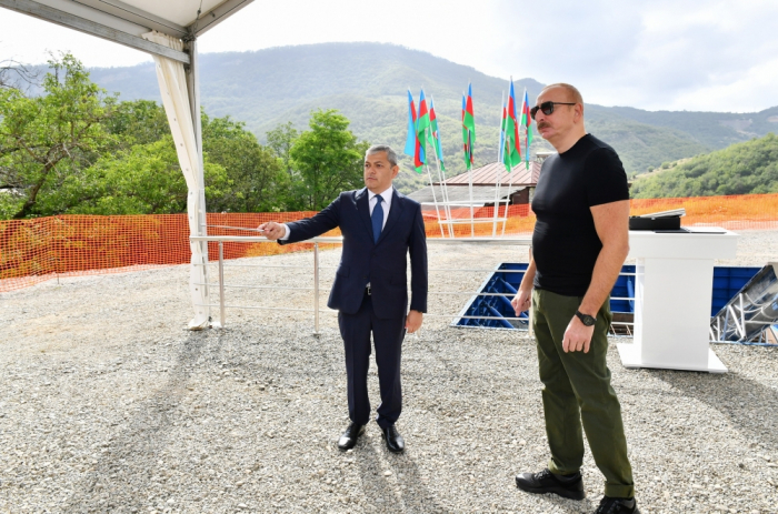   Choucha : Le président Aliyev prend connaissance des travaux à réaliser dans le village de Dachalty  