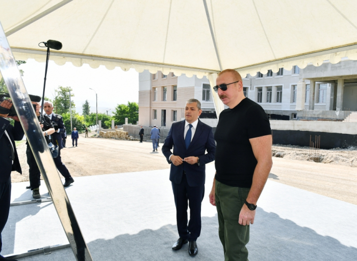   Choucha: Visite du président Aliyev dans le chantier d’une école secondaire  