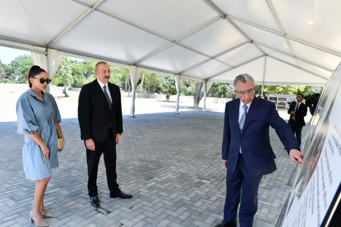 President Ilham Aliyev and First Lady Mehriban Aliyeva view reconstruction works at Central Botanical Garden