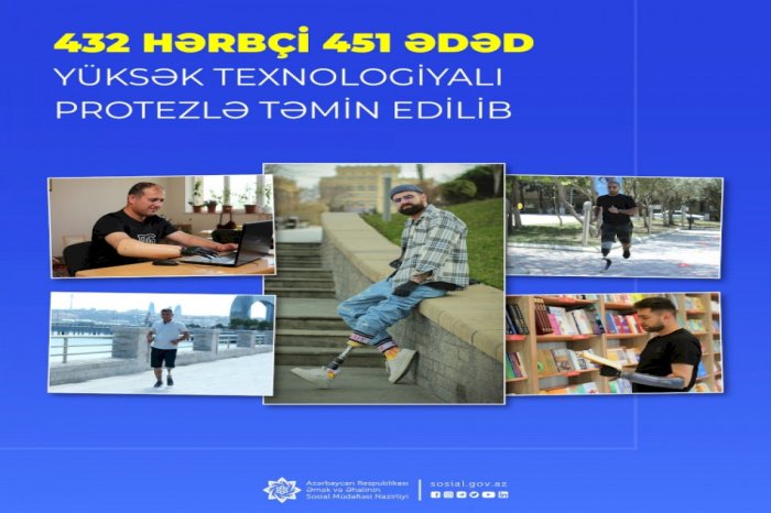 432 hərbçiyə yüksək texnologiyalı protez verildi