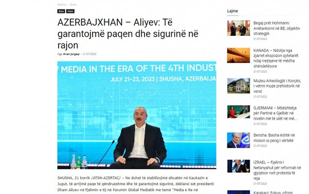    İlham Əliyevin Şuşadakı çıxışı dünya mediasında   