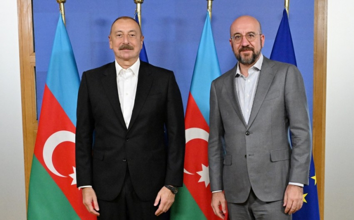   Präsident Ilham Aliyev drückte Charles Michel seinen Dank aus  