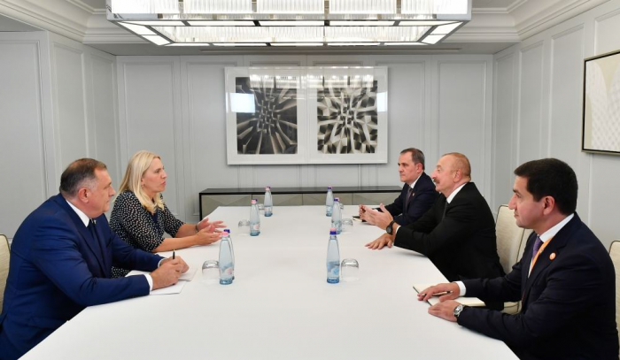   Präsident Aliyev trifft sich mit der Präsidentin von Bosnien und Herzegowina  