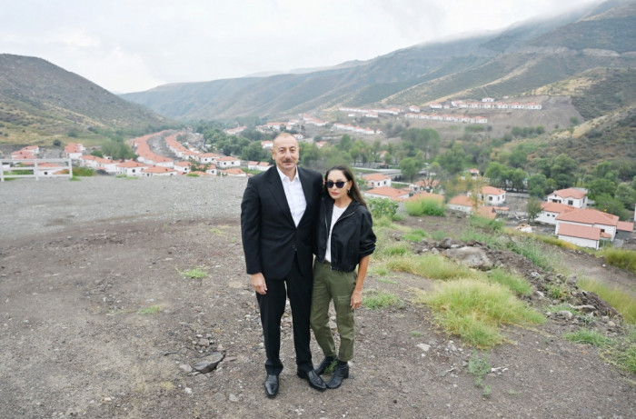   President Ilham Aliyev and First Lady Mehriban Aliyeva got familiarized with works done in Zabukh village  