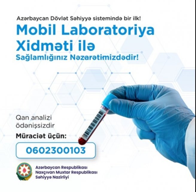 Naxçıvan sakinləri üçün pulsuz laboratoriya xidməti