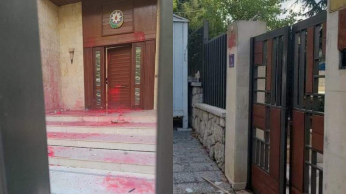    Azərbaycanın Livandakı səfirliyinə hücum olub  - FOTO + VİDEO 