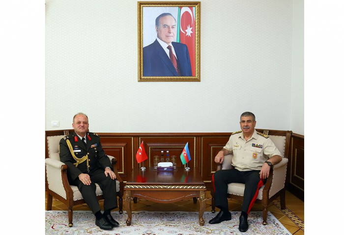 Azerbaijani defense minister receives new Turkish military attaché 