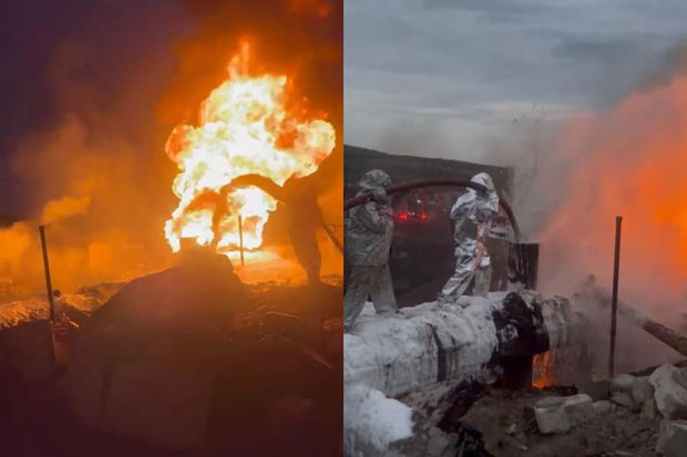   Azerbaijani firefighters extinguish fire in Khankendi -   VIDEO    