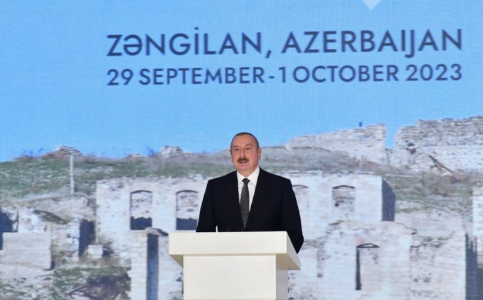  Präsident Ilham Aliyev gab den Zeitpunkt seiner ersten Rückkehr in die Stadt Zangilan bekannt 