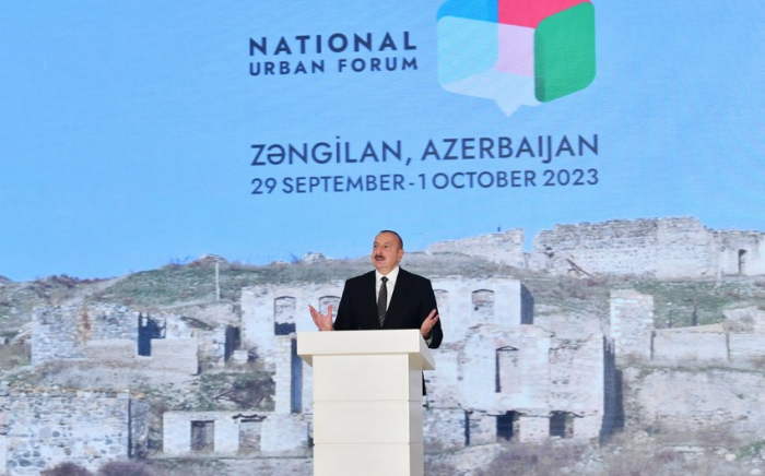     Präsident von Aserbaidschan:   „Wir betrachten Zangilan als wichtigen Verkehrsknotenpunkt“  