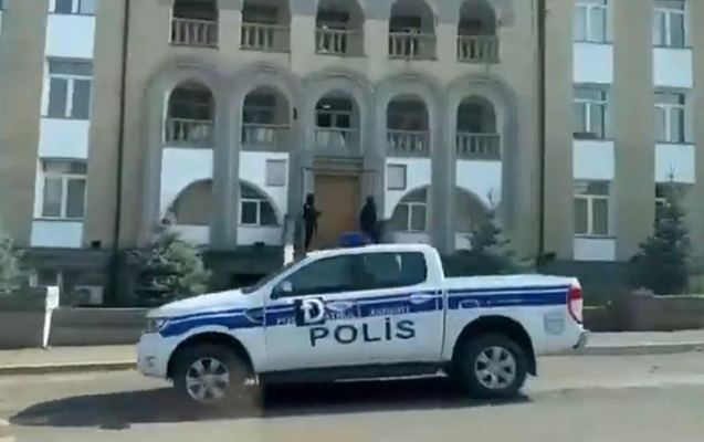   Azerbaijani police serve in so-called "Ministry of Internal Affairs" building of separatists in Khankendi -   VIDEO    