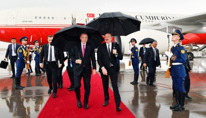  Turkish President Erdogan arrives in Azerbaijan