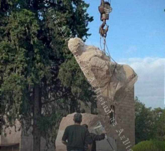  Le monument à un terroriste arménien à Khodjavend démantelé -  PHOTO  