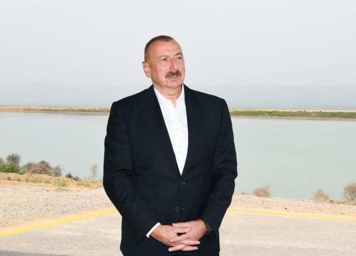  Ilham Aliyev participó en la inauguración de la central hidroeléctrica "Jahangirbeyli" 