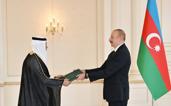  Ilham Aliyev nahm das Beglaubigungsschreiben des neu ernannten Botschafters von Saudi-Arabien - FOTOS