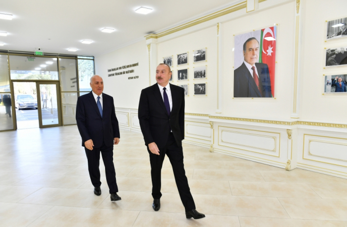   Soumgaït :   le président Ilham Aliyev inspecte les conditions créées au stade Mehdi Husseynzadé