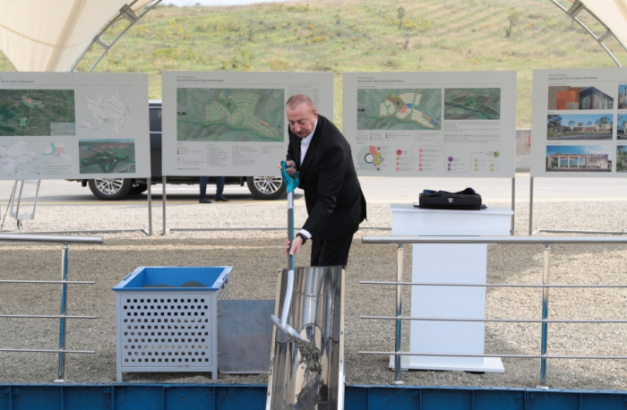  President Ilham Aliyev lays foundation stone for Gochahmadli village in Fuzuli  